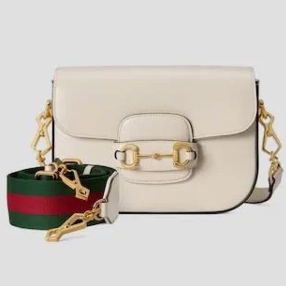 Gucci Handbags - NWOT $3550 Gucci Cream Leather Horsebit 1955 Crossbody Shoulder Handbag 2 Straps